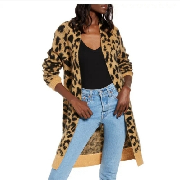 Leopard long cheetah cardigan sweater - Picture 7 of 8